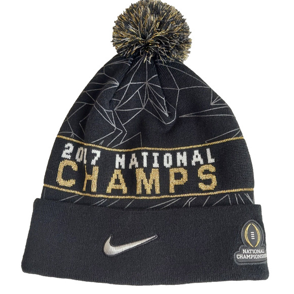 NIKE Alabama Mens Hat Beanie Football 2017 National Champs Crimson Tide Knit Cap - Picture 2 of 6